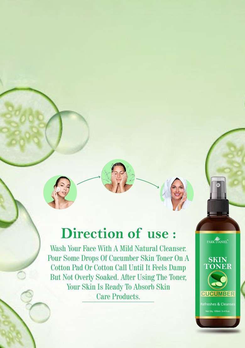 Park Daniel Set Of 2 Cucumber Skin Toner For Hydration 100 Ml Each - Indya