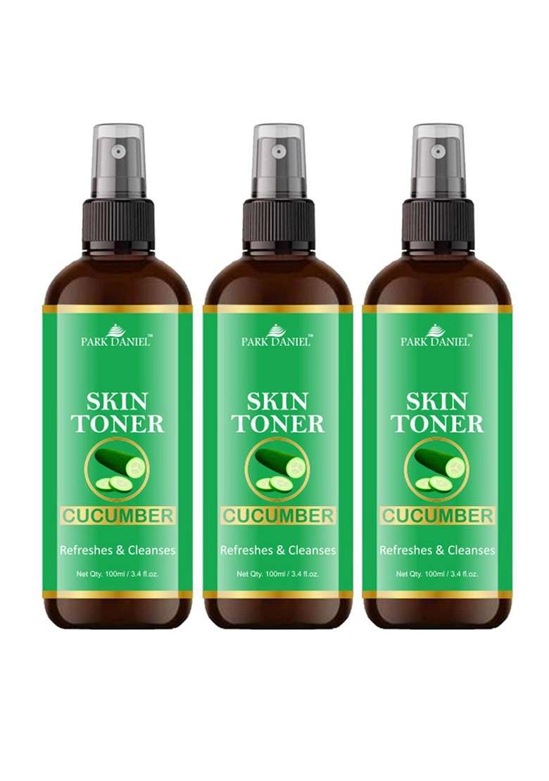 Park Daniel Set Of 3 Cucumber Skin Toner For Hydration 100 Ml Each - Indya