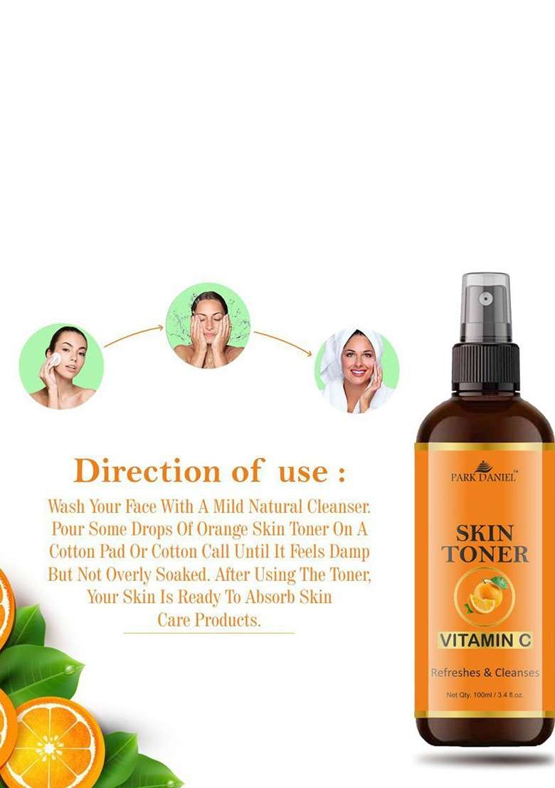 Park Daniel Set Of 3 Vitamin C Radiant Glow Skin Toner For Hydrating 100 Ml Each - Indya