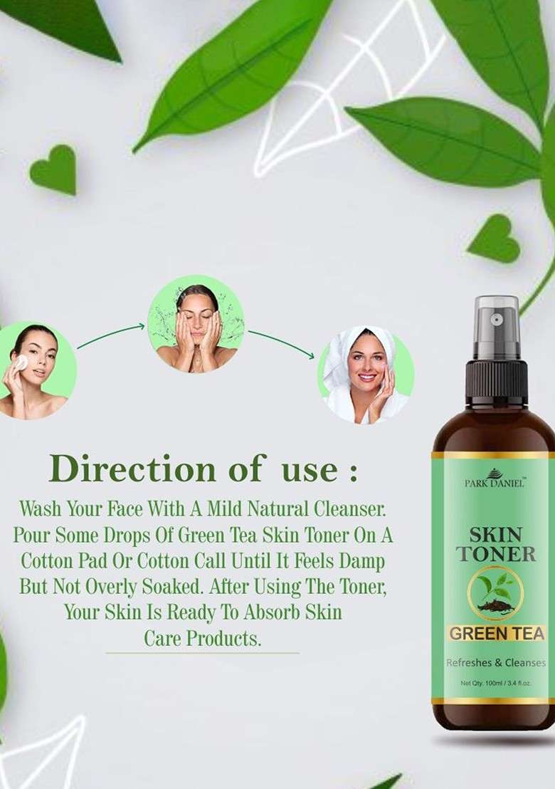 Park Daniel Clarifying Green Tea Face Toner For Oil Control Pore Tightening 100 Ml - Indya