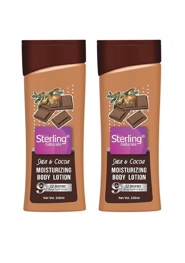 Sterling Naturals Women Body Lotion Shea Cocoa Pack Of 2 Moisturising 330Ml