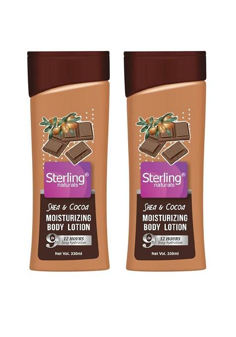Sterling Naturals Women Body Lotion Shea Cocoa Pack Of 2 Moisturising 330Ml