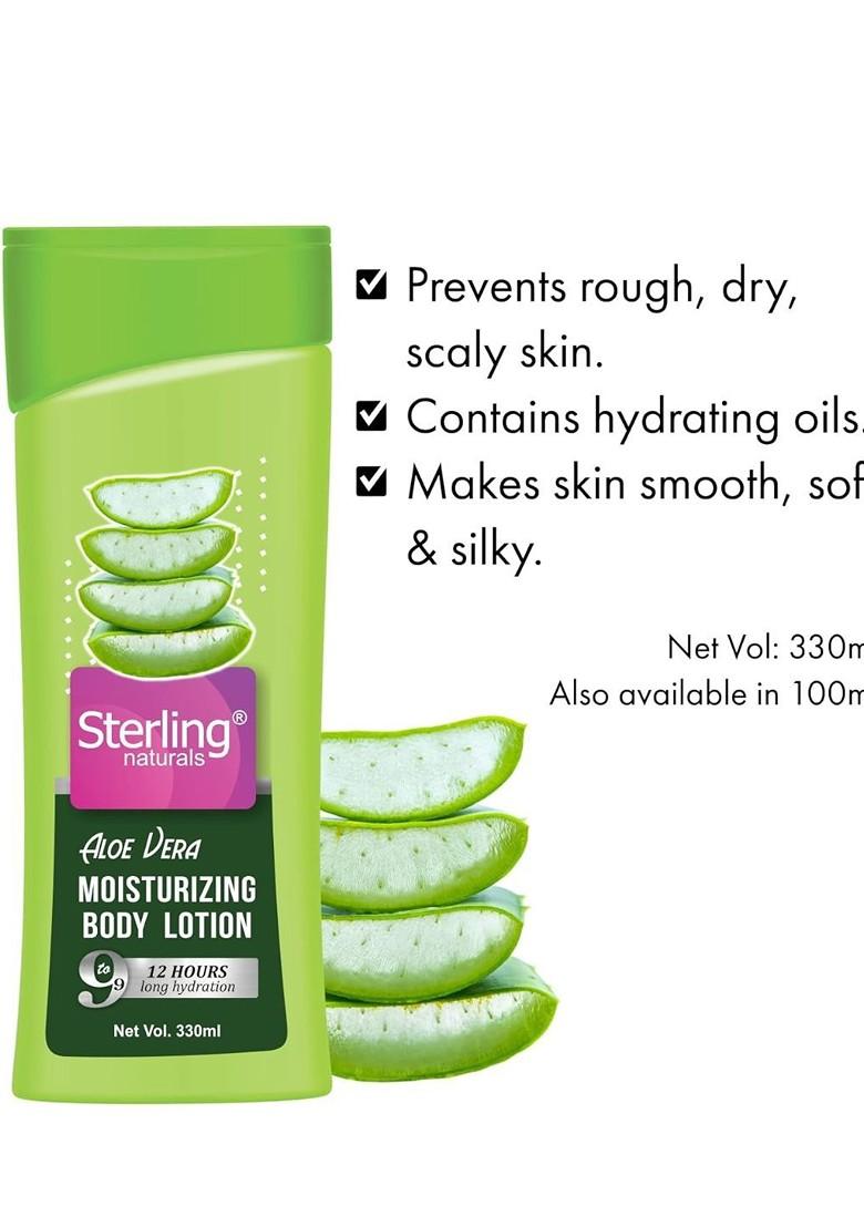 Sterling Naturals Women Body Lotion Aloe Vera Pack Of 2 For All Skin Types 330Ml