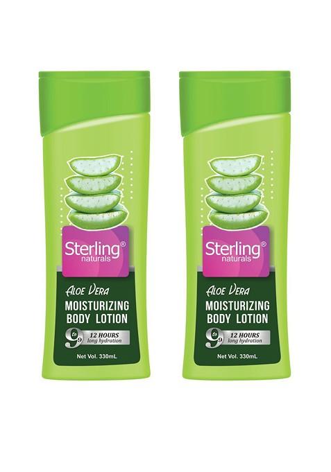 Sterling Naturals Women Body Lotion Aloe Vera Pack Of 2 For All Skin Types 330Ml