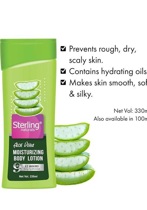 Sterling Naturals Women Body Lotion Aloe Vera Pack Of 2 For All Skin Types 330Ml