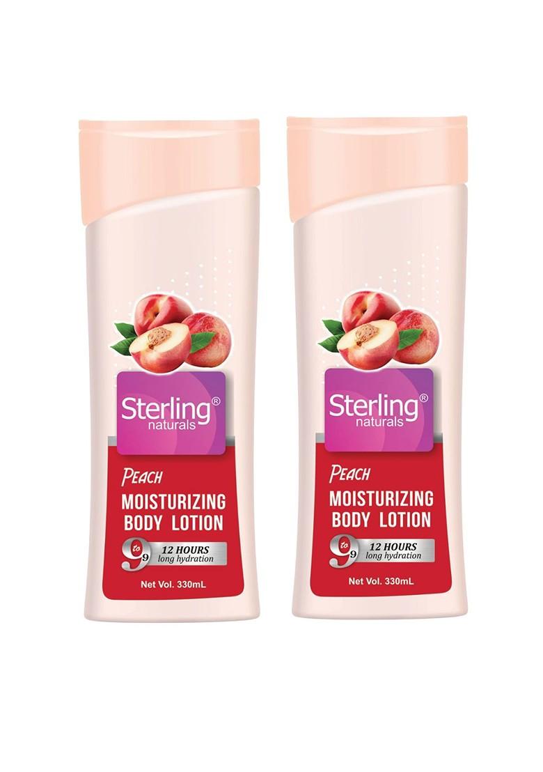 Sterling Naturals Women Body Lotion Peach Pack Of 2 Moisturising All Skin Types 330Ml