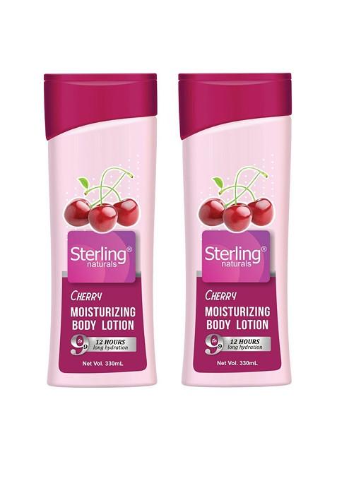 Sterling Naturals Women Body Lotion Cherry Pack Of 2 Moisturizing Superlight 330Ml Each