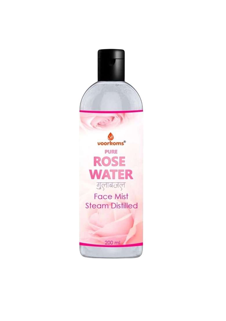 Voorkoms Pure Natural Rose Water For Pore Reduction 200 Ml - Indya