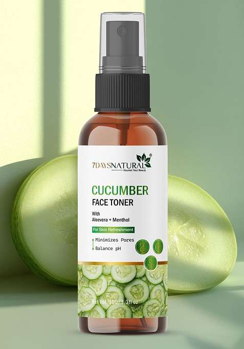 7Daysnatural Natural Cucumber Face Toner With Aloevera For Skin Refreshment 100 Ml