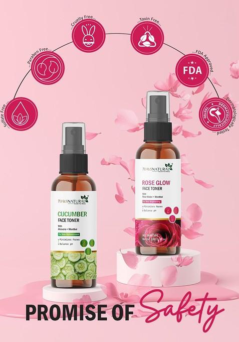 7Daysnatural Rose Glow Face Natural Toner 100 Ml