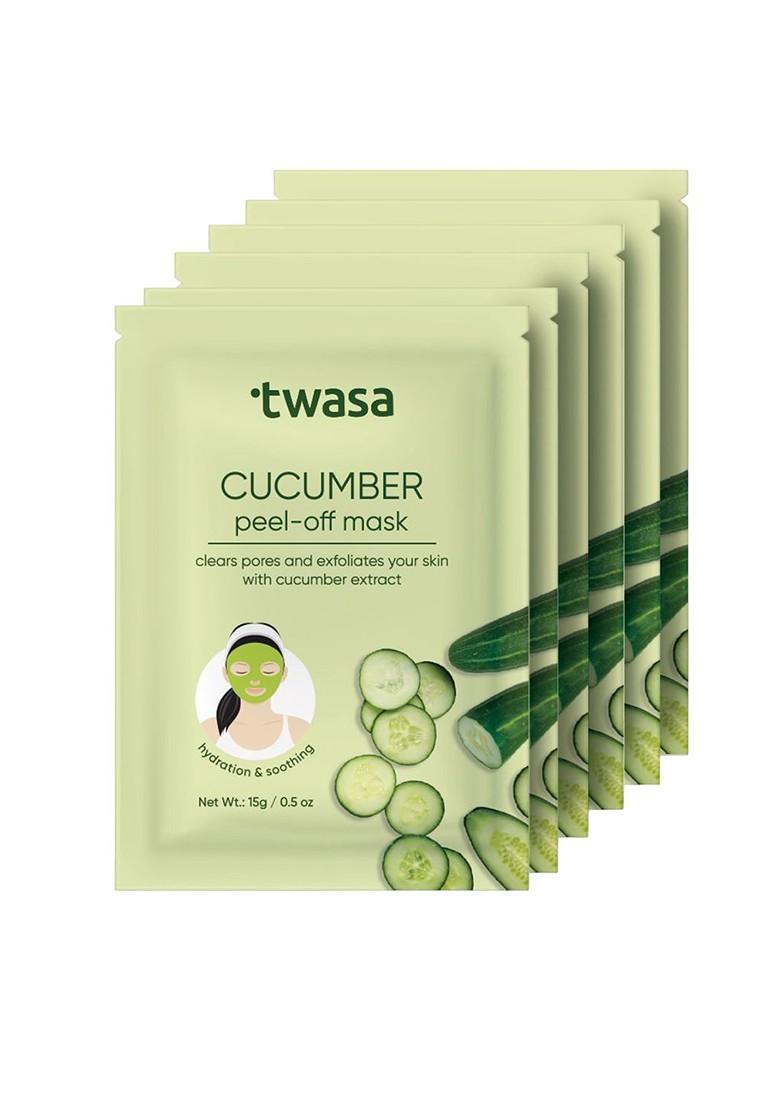 Twasa Set Of 6 Cucumber Peel Off Mask For Hydration Soothing 15 G Each