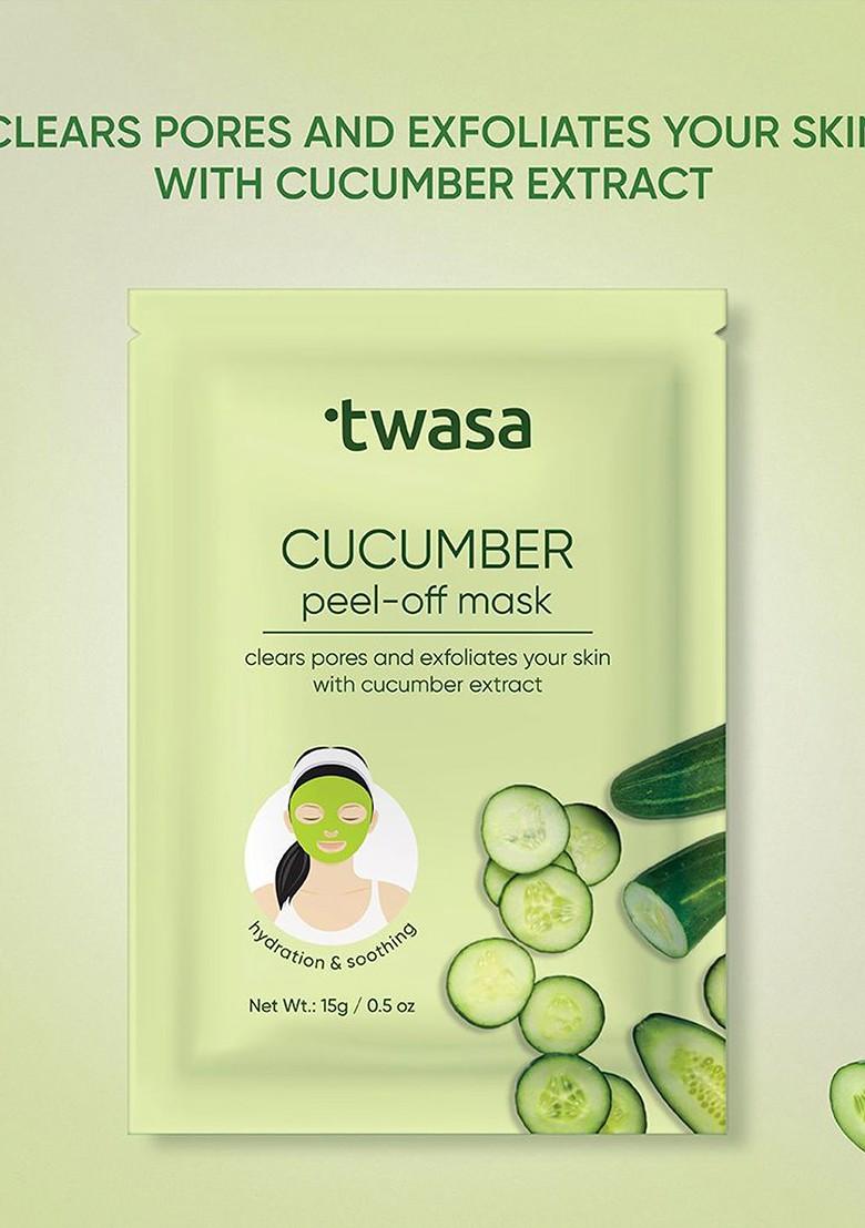 Twasa Set Of 6 Cucumber Peel Off Mask For Hydration Soothing 15 G Each