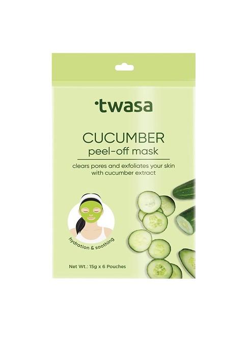 Twasa Set Of 6 Cucumber Peel Off Mask For Hydration Soothing 15 G Each