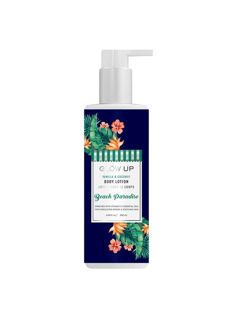Glow Up Beach Paradise Body Lotion With Vanilla Coconut 250Ml - Indya