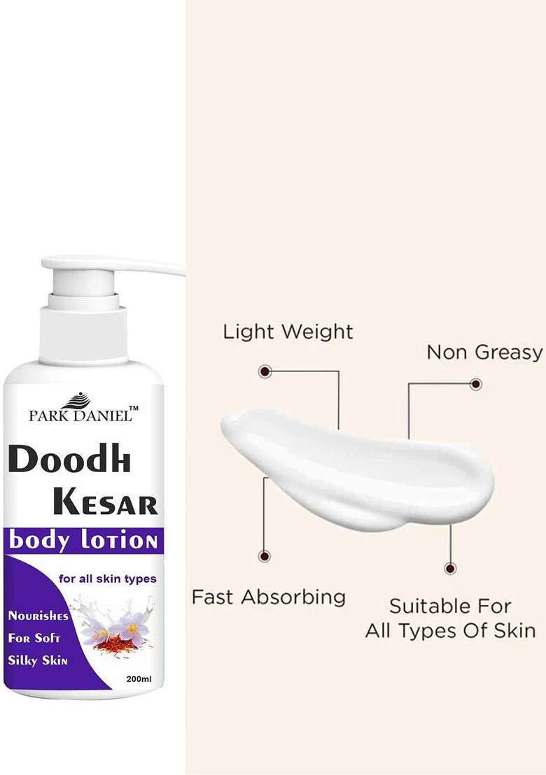 Park Daniel Set Of 2 Doodh Kesar Body Lotion For Soft Moisturizing Skin 200 Ml Each - Indya