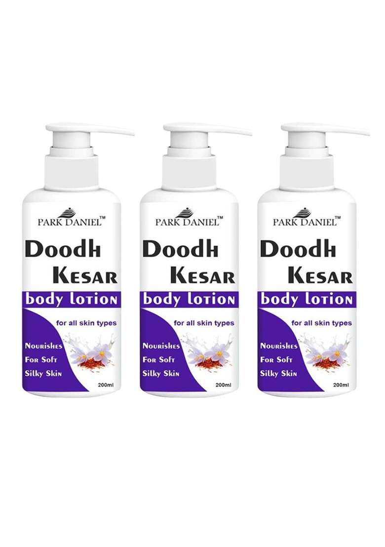 Park Daniel Set Of 3 Doodh Kesar Body Lotion For Soft Moisturizing Skin 200 Ml Each - Indya