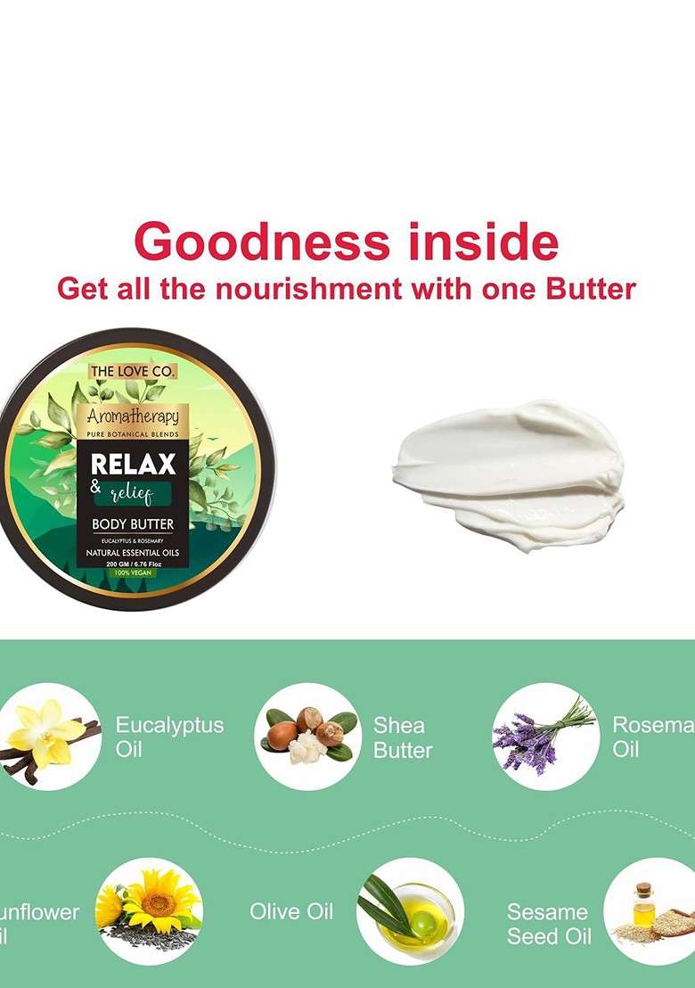 The Love Co Aromatherapy Relax Relief Body Butter 200 G - Indya