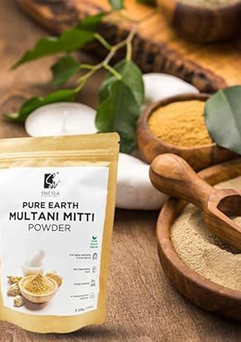 Sneira Set Of 3 Pure Earth Multani Mitti Powder Face Pack 200 G Each