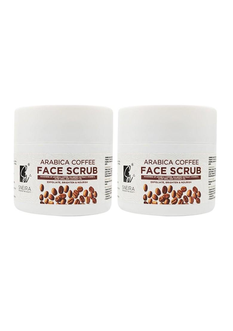 Sneira Unisex Set Of 2 Arabica Coffee Exfoliating Face Scrub 100 G Each