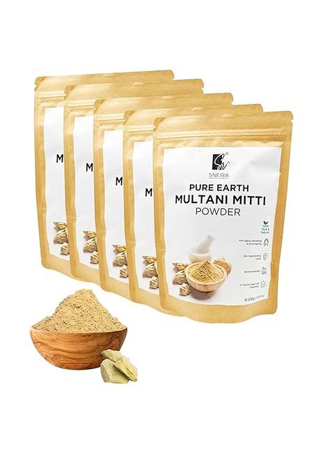 Sneira Discover The Beauty Set Of 5 Pure Earth Multani Mitti Powder Face Pack 200 G Each