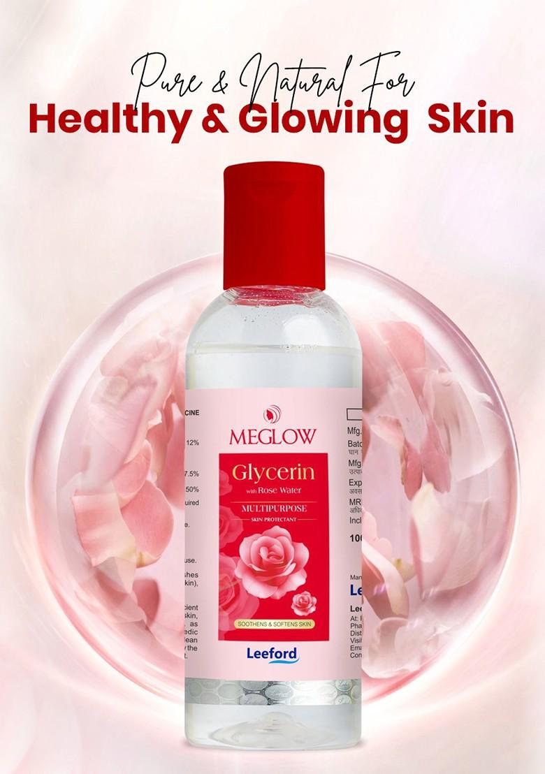 Meglow Set Of 3 Glycerin With Rose Water For Nourished Glowing Skin 100Ml Each