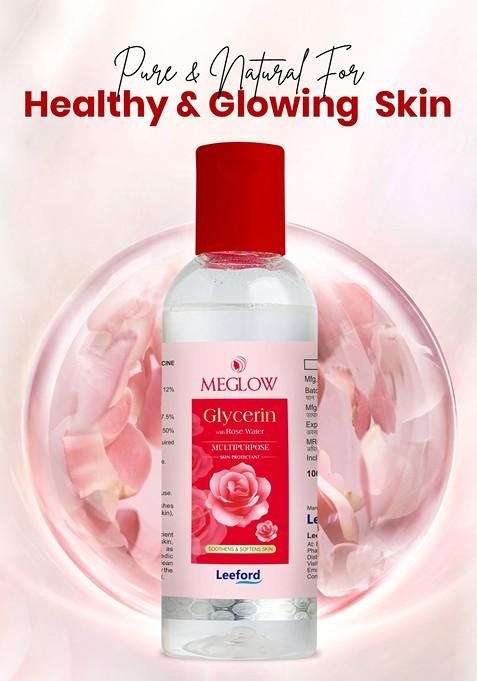 Meglow Set Of 3 Glycerin With Rose Water For Nourished Glowing Skin 100Ml Each