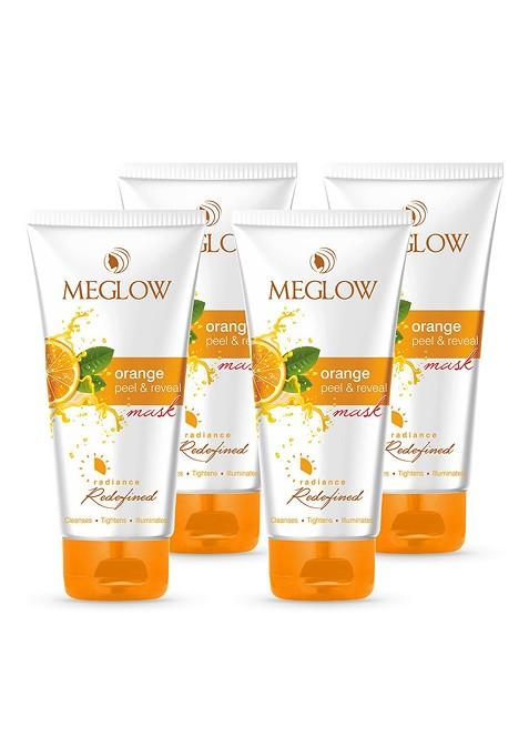 Meglow Set Of 4 Radiance Redefined Orange Tan Removal Peel Off Mask 70 G Each