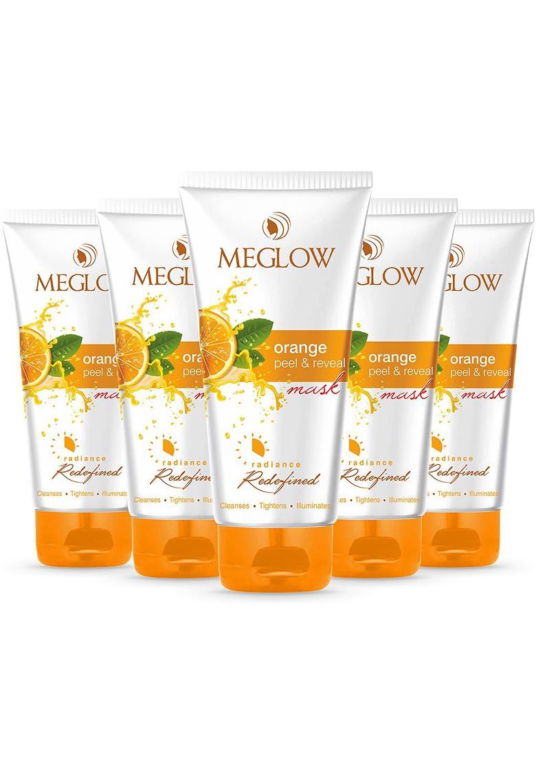 Meglow Set Of 5 Radiance Redefined Orange Tan Removal Peel Off Mask 70 G Each