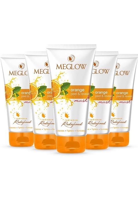 Meglow Set Of 5 Radiance Redefined Orange Tan Removal Peel Off Mask 70 G Each