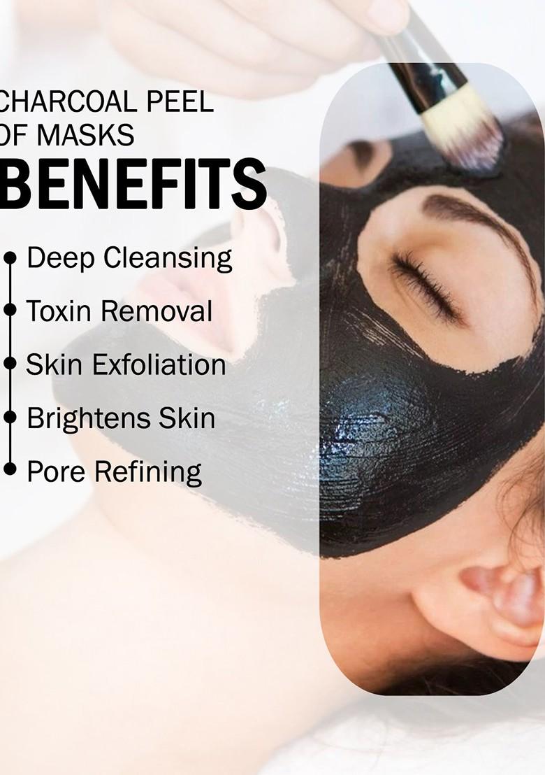 7Daysnatural Natural Nourish Your Beauty Set Of 2 Charcoal Salicylic Acid Peel Off Mask 100Ml Each