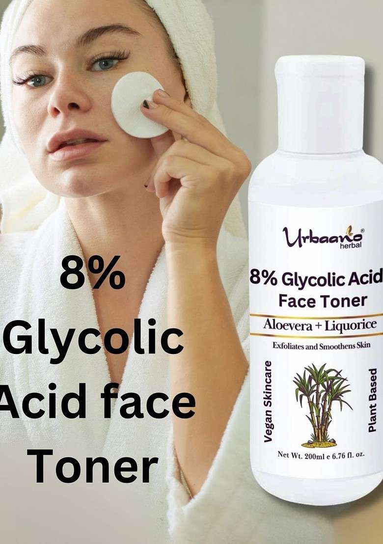 Urbaano Herbal 8 Glycolic Acid Toner 200 Ml - Indya