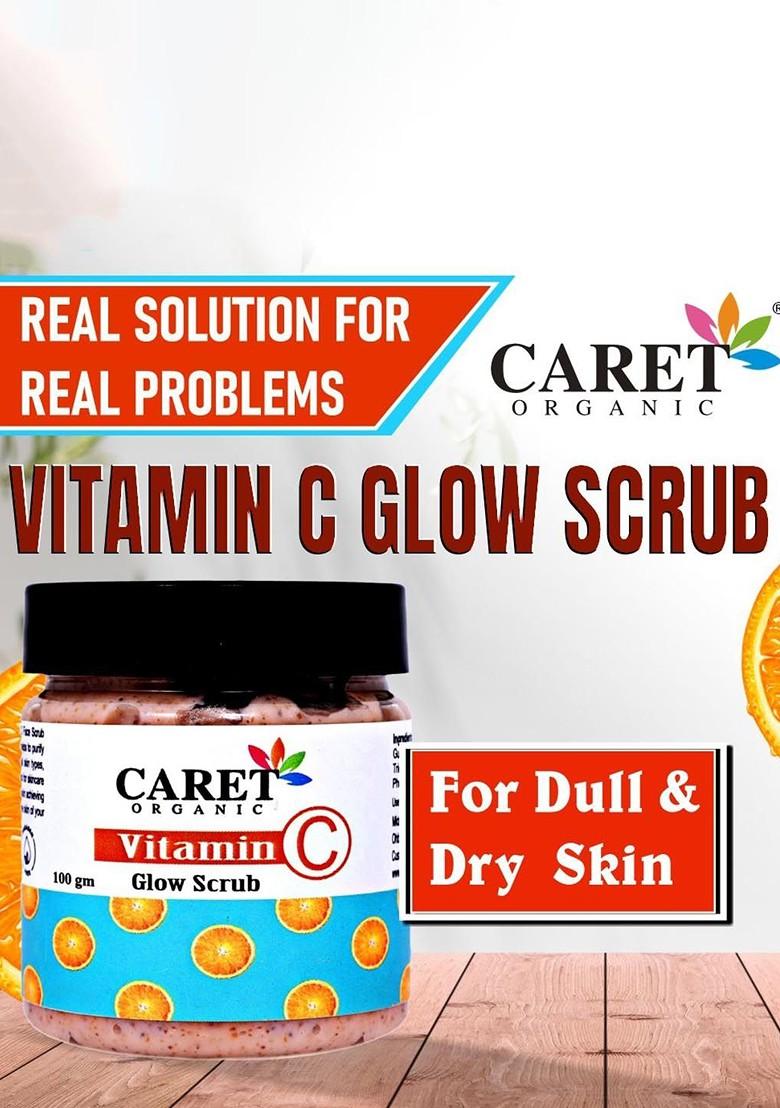 Caret Organic Vitamin C Glow Scrub For Softening Skin 100 G