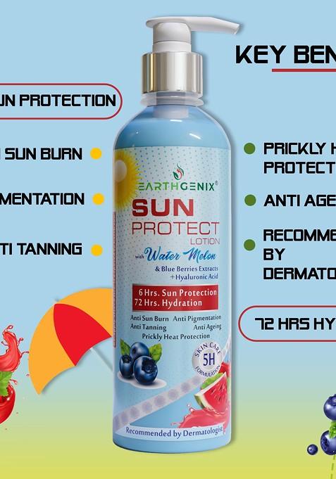 Earthgenix Sun Protect Lotion With Watermelon Blue Berries Extracts 300 Ml
