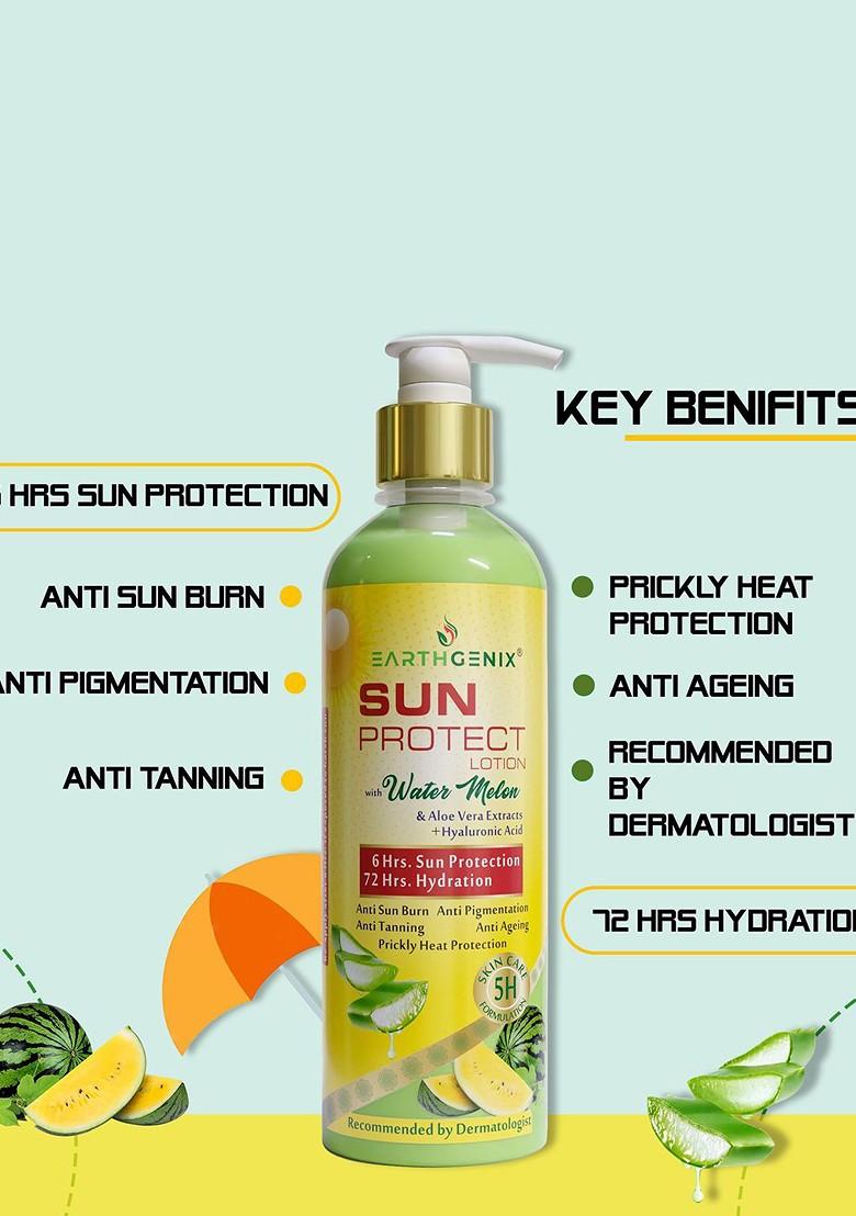 Earthgenix Sun Protect Lotion With Water Melon Hyaluronic Acid 300 Ml