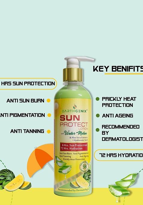 Earthgenix Sun Protect Lotion With Water Melon Hyaluronic Acid 300 Ml
