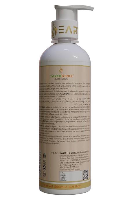 Earthgenix Orange Peel Almond Body Lotion With Vitamin E 500 Ml