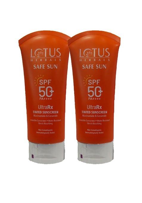Lotus Herbals Safe Sun Set Of 2 Ultrarx Matte Tinted Sunscreen Spf 50 Pa G Each