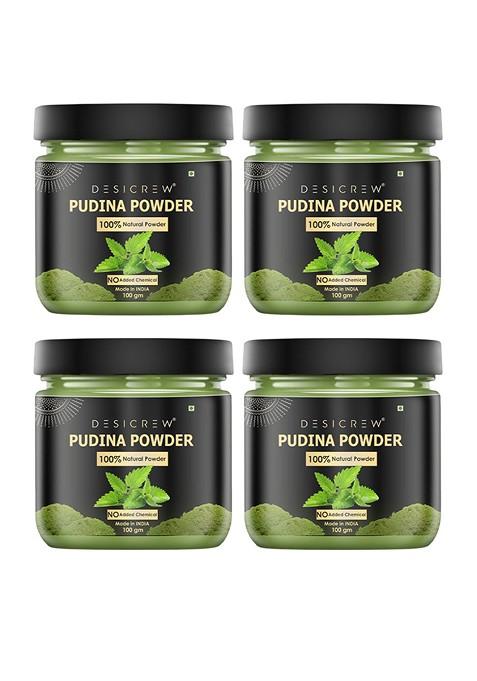 Desi Crew Set Of 4 Pudina Powder Mask For Acne 100 G Each