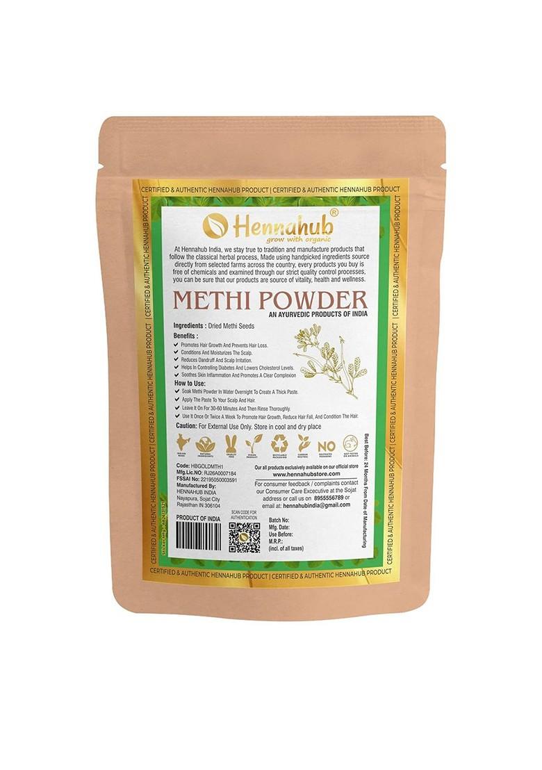 Hennahub Organic Methi Powder For Hair Strengthening And Scalp Care 100 G