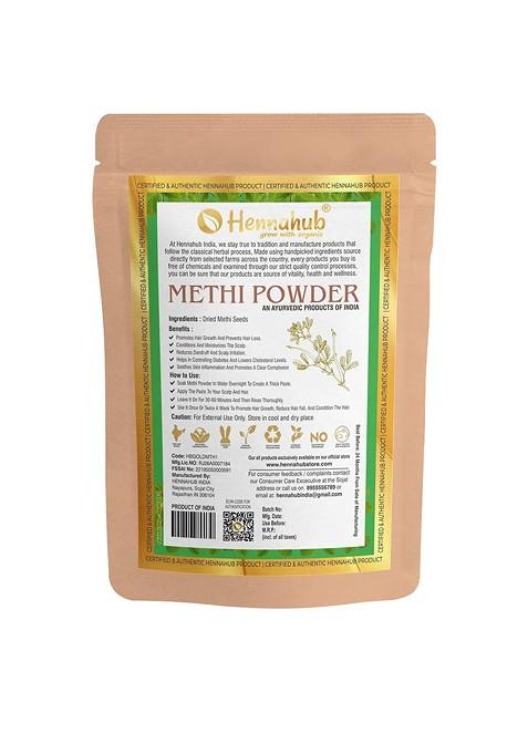 Hennahub Organic Methi Powder For Hair Strengthening And Scalp Care 100 G