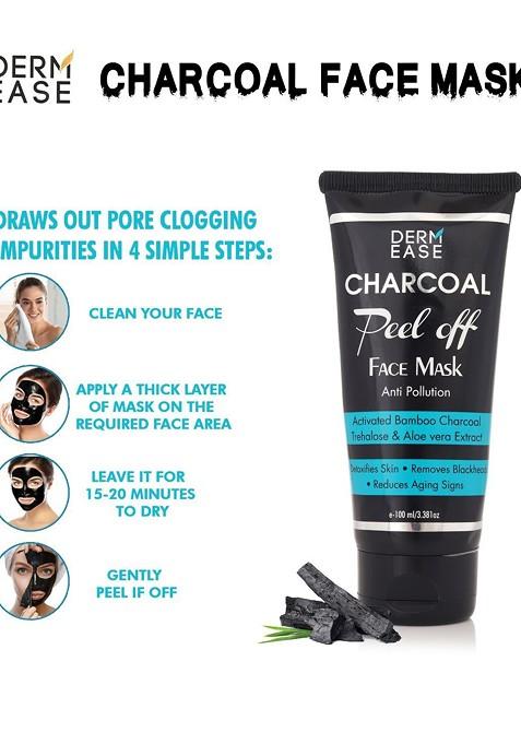 Dermease Charcoal Peel Off Face Mask With Aloevera Extract 100 Ml