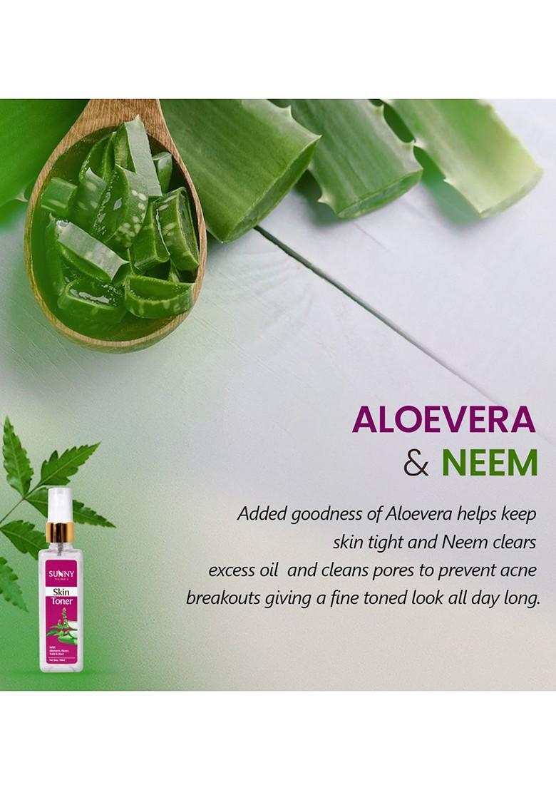 Sunny Herbals Skin Toner Enriched With Aloe Vera Neem Tulsi Rose 100Ml