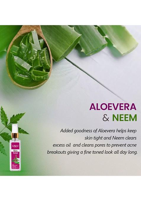 Sunny Herbals Skin Toner Enriched With Aloe Vera Neem Tulsi Rose 100Ml