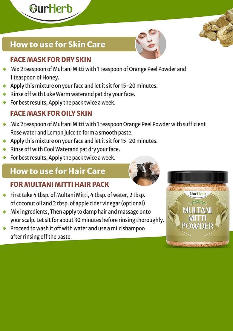 Ourherb Set Of 2 Sandalwood Multani Mitti Powder Face Pack 100 G Each