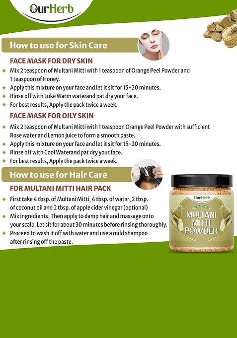 Ourherb Set Of 2 Sandalwood Multani Mitti Powder Face Pack 100 G Each