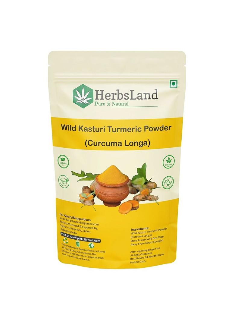 Herbsland Kasturi Wild Turmeric Powder For Glowing Radiant Skin 150 G
