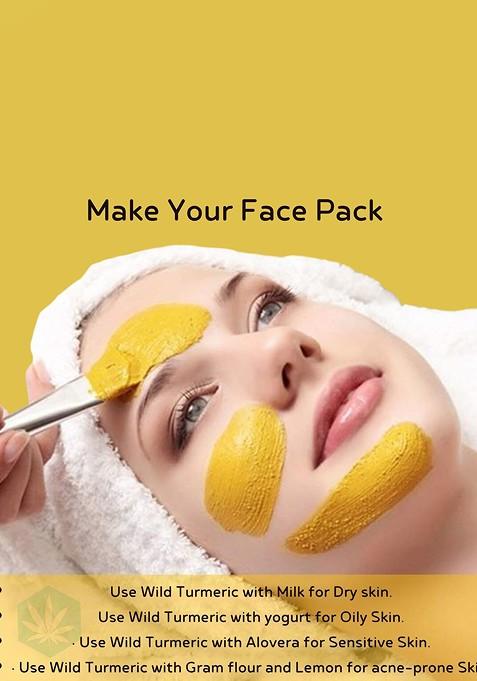 Herbsland Kasturi Wild Turmeric Powder For Glowing Radiant Skin 150 G