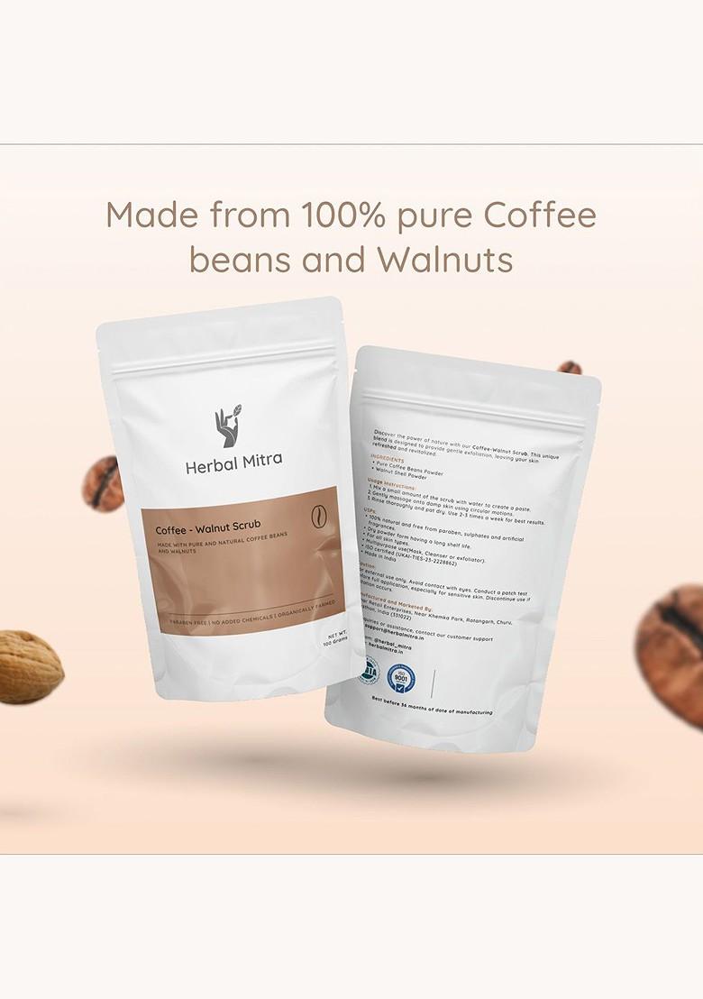 Herbal Mitra Coffee Face Scrub With Walnut For Glowing Skin 100 G