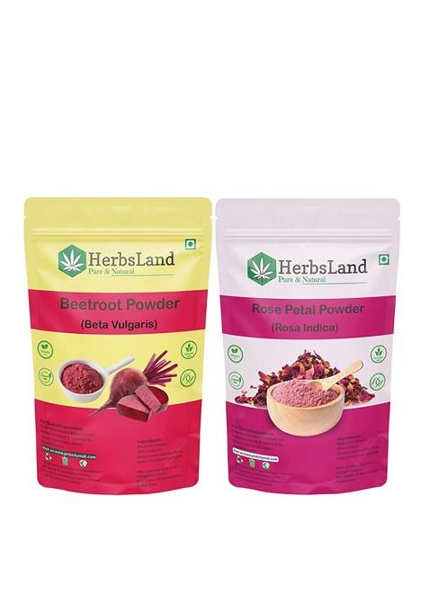 Herbsland Set Of 2 Beetroot Rose Petal Powder Face Pack 150G Each