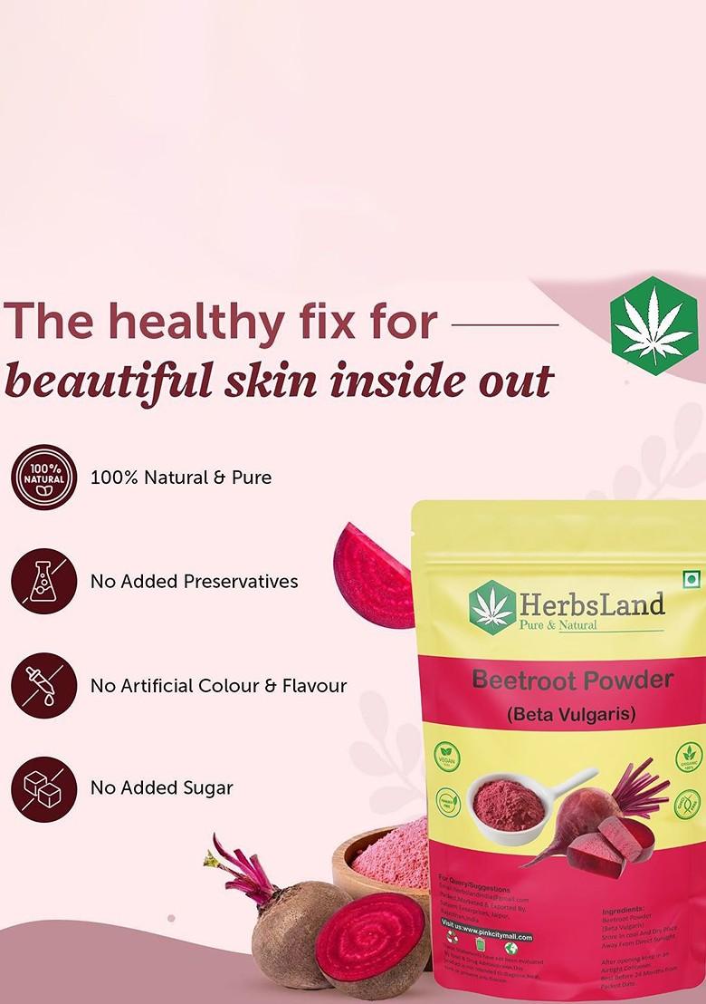 Herbsland Set Of 2 Beetroot Rose Petal Powder Face Pack 100 G Each